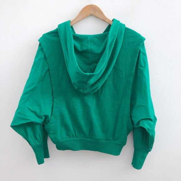 PILCRO By ANTHROPOLOGIE Fabric Mix Hoodie Sweatshirt Oversized Size Small - Picture 4 of 12